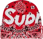 Supreme Bandana Big Logo Beanie Red Velikost: ONE SIZE