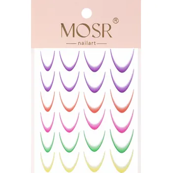 Umělé nehty Mosr Samolepka Francie Barevná ombré,smile line -24ks
