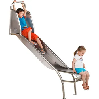 Doplněk pro dětské hřiště Playground System SKLUZAVKA nerezová "Stur" pro výšku konstrukce 1 m