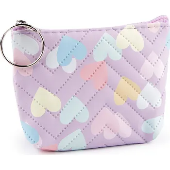 Malá peněženka / klíčenka srdce 10,5x8 cm, barva 4 fialová sv.