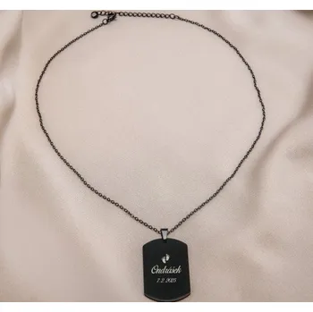 Náhrdelník Řetízek s vojenskou známkou s vlastním textem