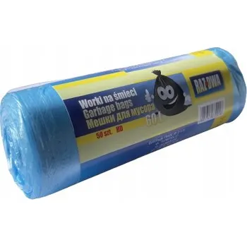 Pytle na odpadky Sáčky na odpad 60L 50 KS v roli FÓLIE modré