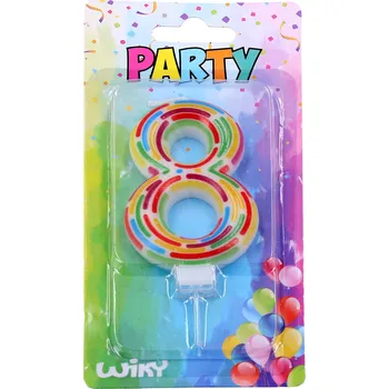 Dortová svíčka Párty svíčka číslo 8 Čárky