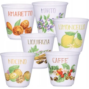 Sklenice Skleničky na likér, skleničky na tinkturu Porcellana Bianca Liquorelli bílá 75 Ml 6 ks