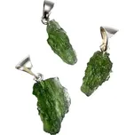 Vltavín - surový kámen, přívěsek, stříbro 925/1000