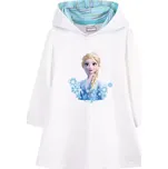 Frozen (Ledové království) Dívčí bavlněné šaty s kapucí "Frozen" - Ledové království (jarní/podzimní) Barva: Bílá, Velikost: 130 (6 let)