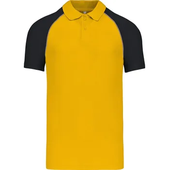 Pánské oblečení Kariban Polokošile Kariban K226, baseballová, krátký rukáv COT20K22651903-yellow/ligh L Žlutá/šedá světlá/černá