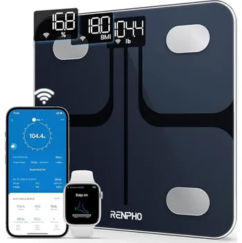 Osobní váha RENPHO Smart Wi-Fi váha na tělesný tuk pro měření tělesné hmotnosti, digitální váha do koupelny s Bluetooth, váha pro sledování 4897122204654