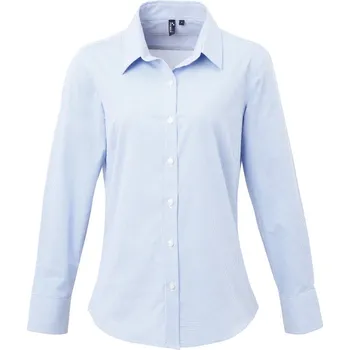 Pánská košile Premier Košile PR 320, popelínová, dlouhý rukáv, dámská COT39032095904-light blue/ XL Modrá světlá/bílá