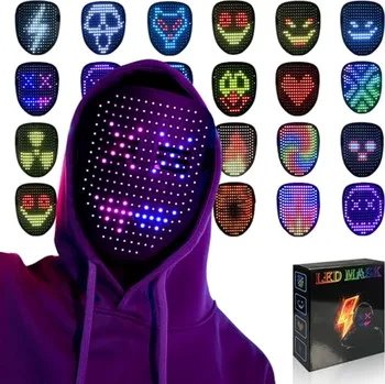 Dámský kabát MOYACA Led maska se snímáním gest, LED svítící maska pro kostým Cosplay Party Masquerade, svítící maska pro Halloween v interiér X001KCY7J5