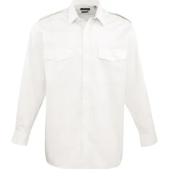 Pánská košile Premier Košile PR210, pilotní, dlouhý rukáv COT3902100010r-white Bílá 48