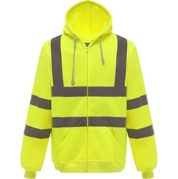 Pracovní oblečení Yoko Mikina HVK07 Hi-Vis s kapucí, výstražná COT79VK07zv805-hi vis yell 2XL Žlutá fluorescent