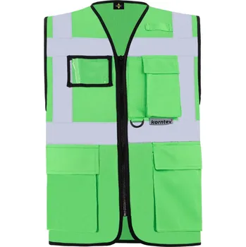 pracovní vesta Korntex Vesta KXMF – Berlin, multifunkční, reflexní COT76KXMF08601-neon green S Zelená neon