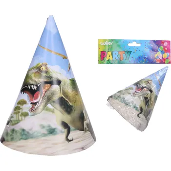 Párty kloboučky DINO 15 cm, 6 ks
