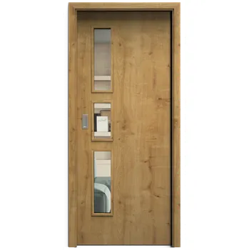 Stavební výplň SAPELI ELEGANT KOMFORT M33 - CPL LAMINÁT - POSUVNÉ DVEŘE VČ. ZÁRUBNĚ - Dub sukatý Průchozí šířka (cm): 60, Průchozí výška (cm): 197, Typ skla: Čiré sklo