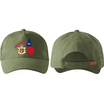Kšiltovka kšiltovka s vlajkou LICHTENŠTEJNSKO khaki (pánská kšiltovka vlajka a znakem LIECHTENSTEIN)