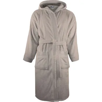 Opasek The One Towelling Župan s kapucí Bathrobe hooded COT481021h2212-taupe S-M Taupe