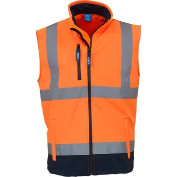 pracovní vesta Yoko Vesta HV006 Hi-Vis, softshellová, výstražná COT79V006zw405-hi vis oran 2XL Oranžová fluorescent/navy