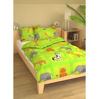 Povlečení Bavlněné dětské povlečení Zoo zelená Velikost: 45 x 65; 140 x 90cm