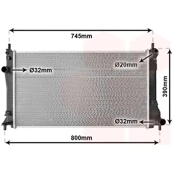 Chladič motoru Chladič, chlazení motoru VAN WEZEL 27002249