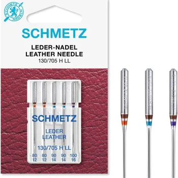 Schmetz strojové jehly Leather, mix velikostí