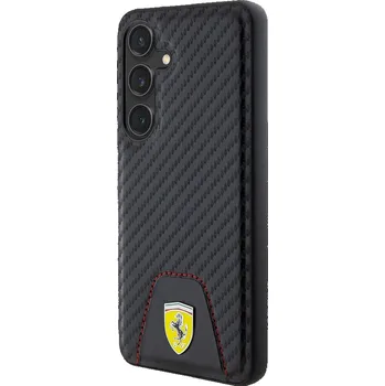Pouzdro na mobilní telefon Zadní kryt Ferrari PU Leather Bottom Carbon pro Samsung Galaxy S24, black