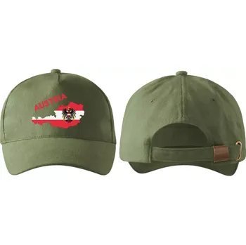 Kšiltovka kšiltovka s vlajkou RAKOUSKA khaki (pánská kšiltovka vlajka a znakem RAKOUSKO , AUSTRIA)