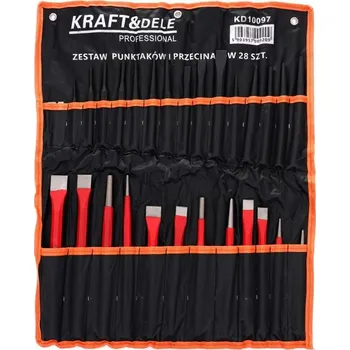 Vrták Kraft&Dele KD10097 sada průbojníků a sekáčů 28 ks