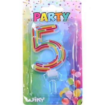 Dortová svíčka Párty svíčka číslo 5 Čárky