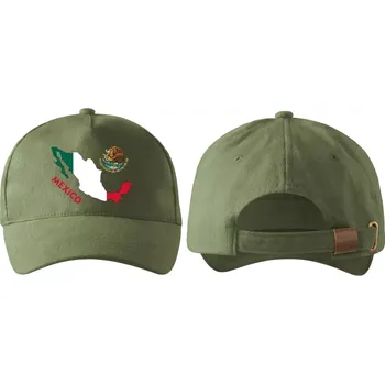 Kšiltovka kšiltovka s vlajkou MEXIKA khaki (pánská kšiltovka vlajka a znakem MEXIKO / MEXICO)