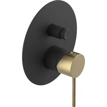 Vodovodní baterie Sapho Ultramix Podomítková sprchová baterie, 2 výstupy, černá mat/zlato mat, UT042BG
