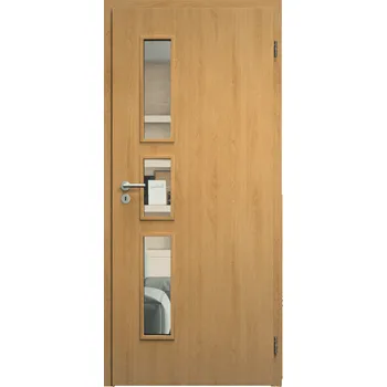 Interiérové dveře SAPELI ELEGANT KOMFORT M33 - START - OTOČNÉ DVEŘE VČ. ZÁRUBNĚ - Dub Průchozí šířka (cm): 60, Průchozí výška (cm): 210, Typ skla: Čiré sklo