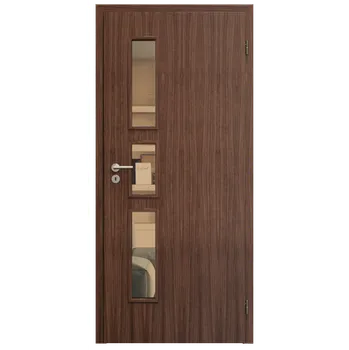 Interiérové dveře SAPELI ELEGANT KOMFORT M33 - DÝHA - OTOČNÉ DVEŘE VČ. ZÁRUBNĚ - Ořech americký Průchozí šířka (cm): 90, Průchozí výška (cm): 197, Typ skla: Planibel bronz