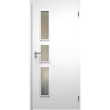 Interiérové dveře SAPELI ELEGANT KOMFORT M33 - START - OTOČNÉ DVEŘE VČ. ZÁRUBNĚ - Bílá Průchozí šířka (cm): 110, Průchozí výška (cm): 210, Typ skla: Satináto bílé