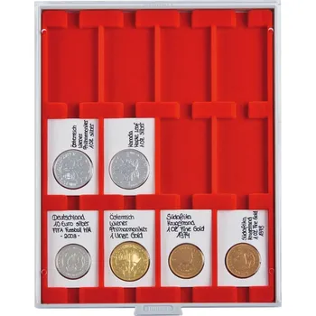 Sběratelství Lindner 12 polí pro REBECK L rámečky (50 x 75 mm) Barva: Červená