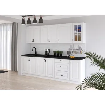 Kuchyňská linka Stolarz-Lempert Kuchyňská linka Stilo WHWH - Sestava 8, bílá + bílá