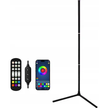 Stojací lampa Rohová stojací lampa NAROŻNA noční RGB Efekt Duha 3D Dálkový Ovladač Aplikace