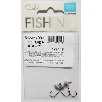 Rybářský háček Mini jigová hlavička – 1,5 g háček č. 6 - York