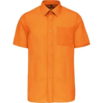 Kariban Košile Ace K551, popelínová, krátký rukáv COT20K55123501-orange S Oranžová