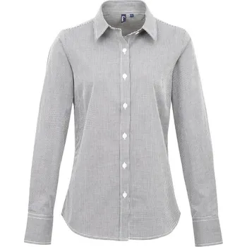 Pánská košile Premier Košile PR 320, popelínová, dlouhý rukáv, dámská COT39032098005-black/white 2XL Černá/bílá