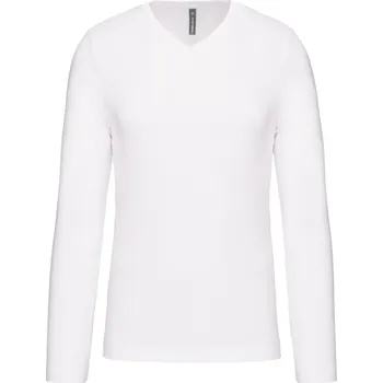 pracovní tričko Kariban Tričko K358 s výstřihem do V, dlouhý rukáv, pánské COT20K35800104-white XL Bílá