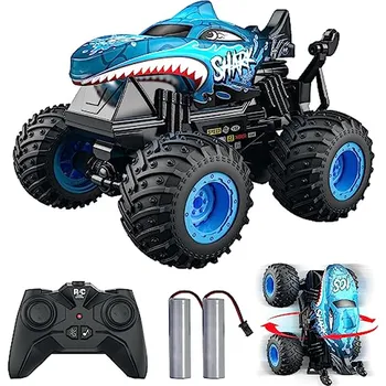 RC model auta ACAMMZAR RC auto, Monster Truck na rádiové ovládání, 2,4GHz 20+km/h RC kaskadérské auto, Crawler Trucks s LED světlem a hudbou, X001R2YUSL