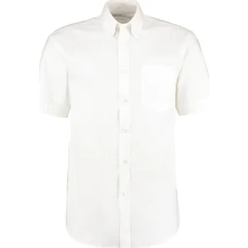 Pánská košile Kustom Kit Košile KK 109 Oxford, krátký rukáv, pánská COT430109001jc-white Bílá 14