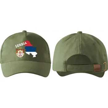 Kšiltovka kšiltovka s vlajkou SRBSKA khaki (pánská kšiltovka vlajka a znakem SRBSKO , SERBIA)