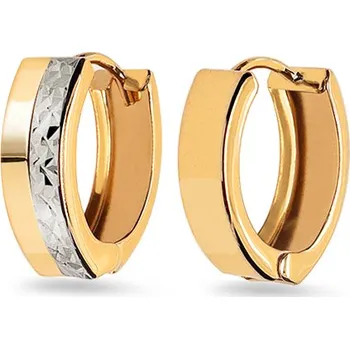 Náušnice Oboustranné kombinované náušnice s gravírem, 14K IZ24523 + dárkové balení LUXUS zdarma