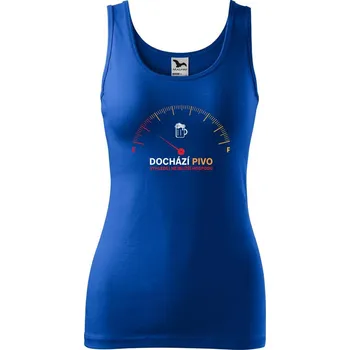 Dámské tričko DOBRÝ TRIKO Dámské tílko s potiskem Dochází pivo Velikost: XL, Barva: Královsky modrá