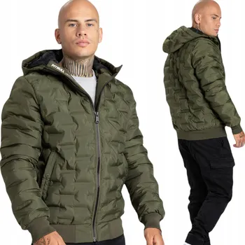 Moto bunda Pitbull pánská prošívaná bunda s kapucí Shine, velikost M