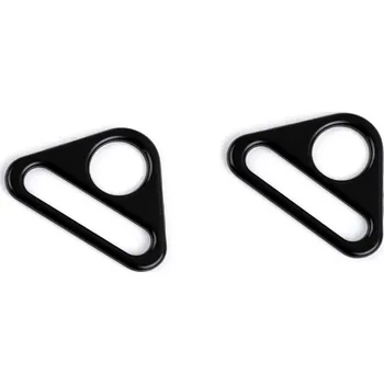 Trojúhelníkový kovový průvlek šíře 25 mm, malé, 5 černý lak mat