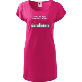 DOBRÝ TRIKO Dámské tričko/šaty Oficiálně starší Velikost: XS, Barva: Purpurová