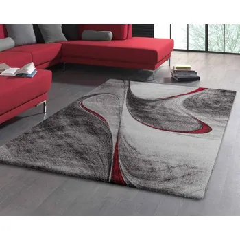 Koberec Koberec Brilliance 80x150 cm, červeno-šedé vlny